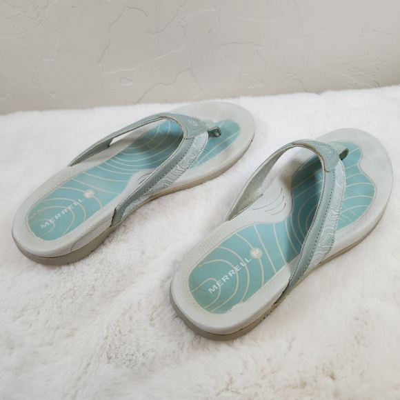 Merrell Women’s Flip Flop Sandals | Size 7 | Light Blue Gray Performance Comfort - Picture 5 of 12